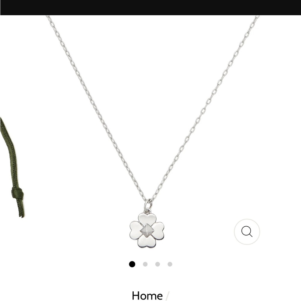 Authentic Kate Spade Silver Floral Pendant Necklace NWOT Spades and Studs Chain